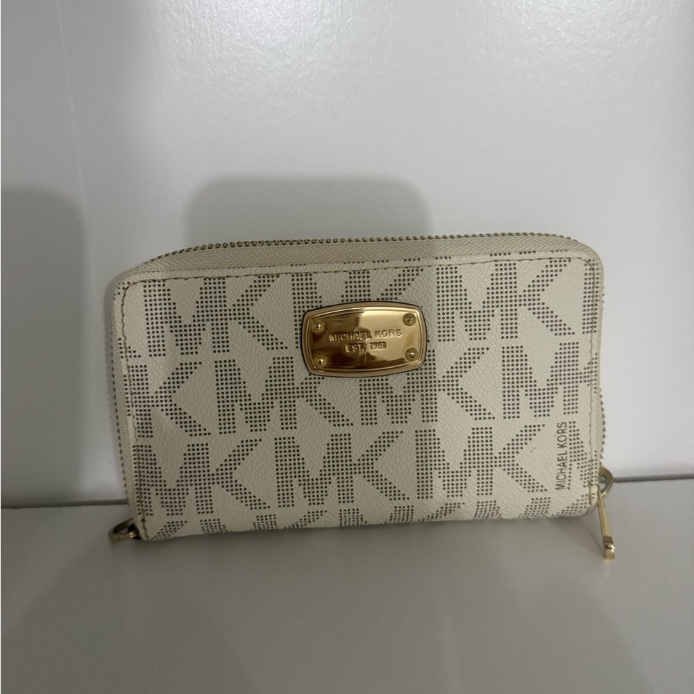 Michael Kors Beige Monogram Wristlet